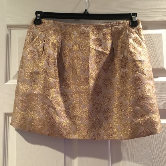 J. Crew Glittery Gold Flower Skirt - Picture 1 of 3